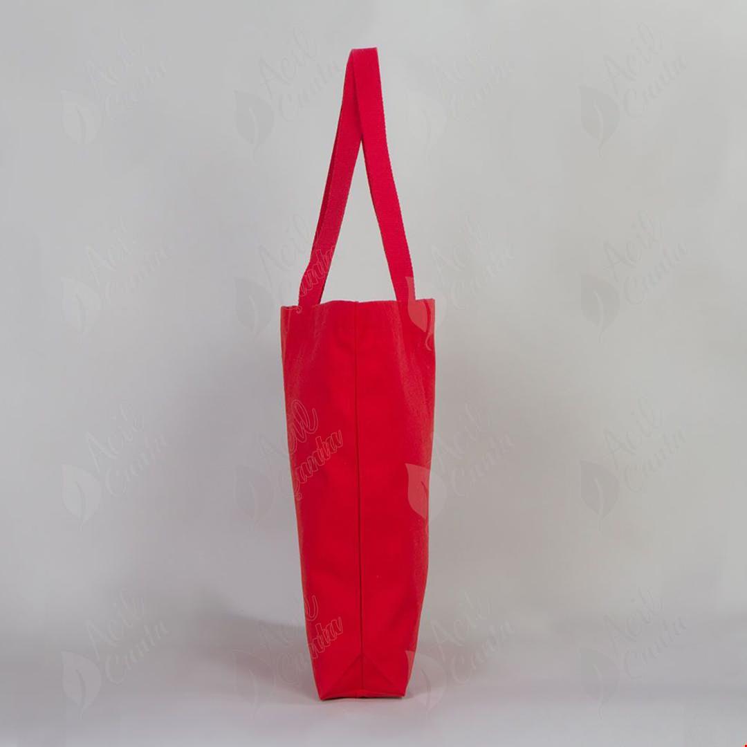 Kırmızı Kanvas Plaj Çantası