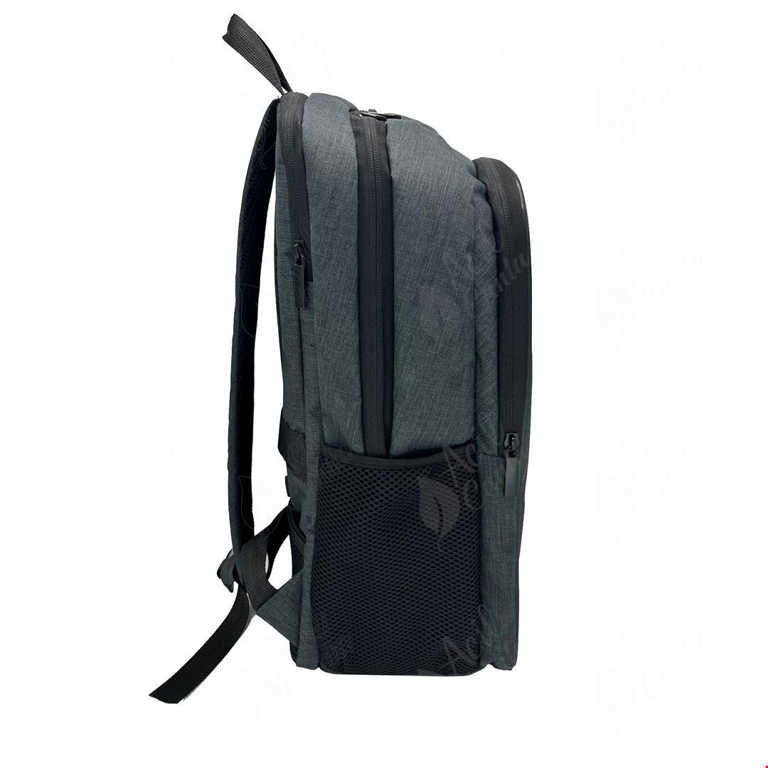 A3022 Siyah Keten Sırt Çantası yandan görünüm