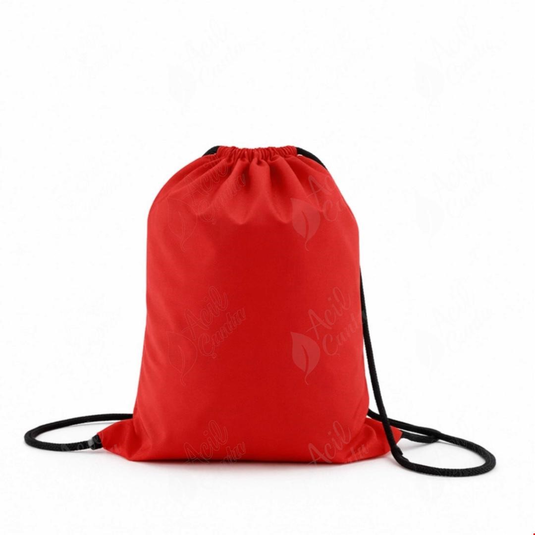 Ipli Büzgülü çanta Kirmizi