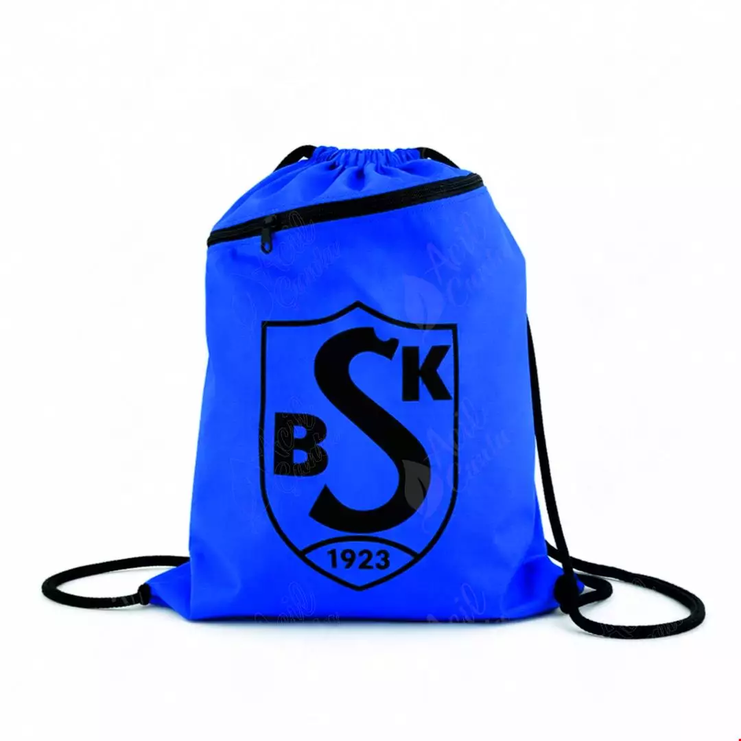 İpli Büzgülü Renkli Çanta Mavi